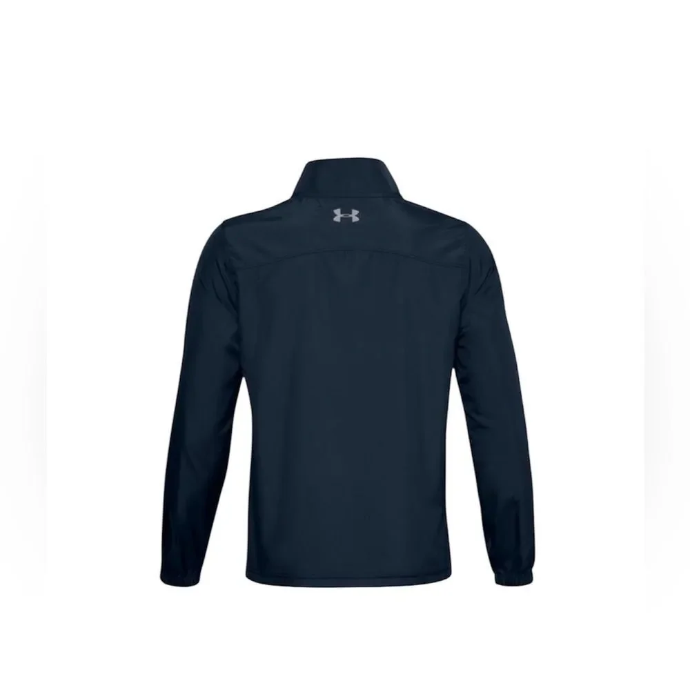 Under Armour Boys Navy Blue Golf Pullover Windstrike Zip Storm Sz M